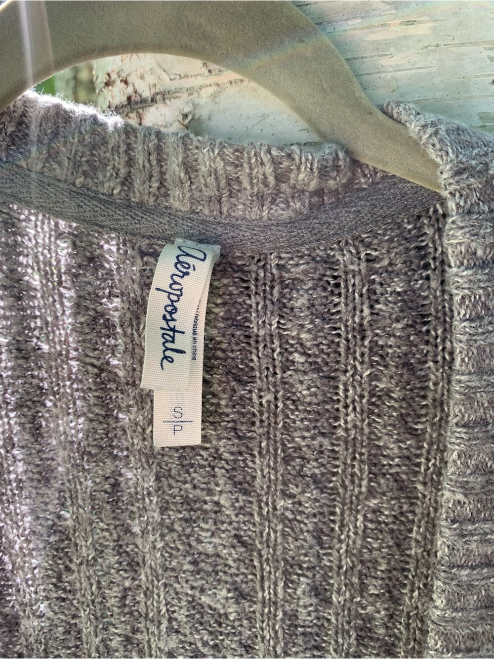 Aeropostale Gray Cable-Knit Button Cardigan - Picture 2 of 3